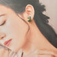 Imari Ware Kintsugi Titanium Earrings Gold Carnelian