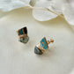 Imari Ware Kintsugi Titanium Earrings Gold Carnelian