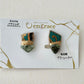 Imari Ware Kintsugi Titanium Earrings Gold Carnelian