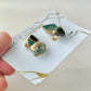 Imari Ware Kintsugi Titanium Earrings Gold Carnelian