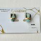 Imari Ware Kintsugi Titanium Earrings Gold Carnelian