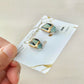 Imari Ware Kintsugi Titanium Earrings Gold Carnelian