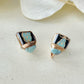 Imari Ware Kintsugi Titanium Earrings Gold Carnelian