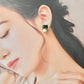Imari Ware Kintsugi Titanium Earrings Gold Carnelian