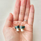 Imari Ware Kintsugi Titanium Earrings Gold Carnelian