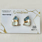 Imari Ware Kintsugi Titanium Earrings Gold Carnelian