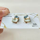 Imari Ware Kintsugi Titanium Earrings Gold Carnelian