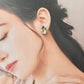 Imari Ware Kintsugi Titanium Earrings Gold Carnelian