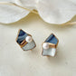 Imari Ware Kintsugi Titanium Earrings Gold Carnelian