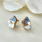 Imari Ware Kintsugi Titanium Earrings Gold Carnelian