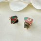 Imari Ware Kintsugi Titanium Earrings Gold Carnelian