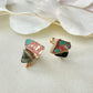Imari Ware Kintsugi Titanium Earrings Gold Carnelian