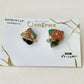 Imari Ware Kintsugi Titanium Earrings Gold Carnelian