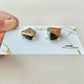Imari Ware Kintsugi Titanium Earrings Gold Carnelian