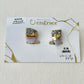Imari Ware Kintsugi Titanium Earrings Gold Carnelian