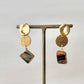 Imari Ware Kintsugi Titanium Earrings Gold Carnelian