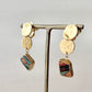Imari Ware Kintsugi Titanium Earrings Gold Carnelian