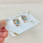 Imari Ware Kintsugi Titanium Earrings Gold Carnelian
