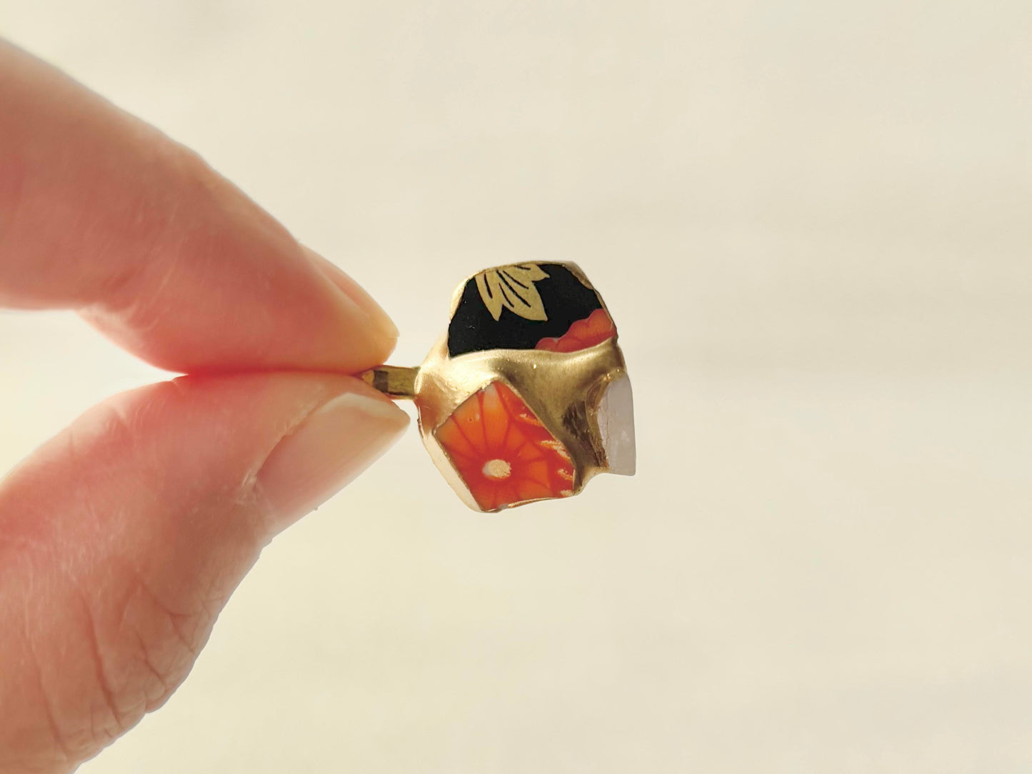 Sea Drifted Porcelain Kintsugi Ring one-size-fits-all 