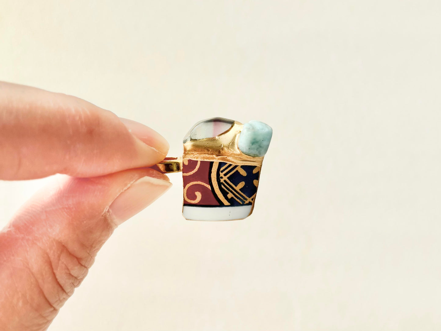 Sea Drifted Porcelain Kintsugi Ring one-size-fits-all 