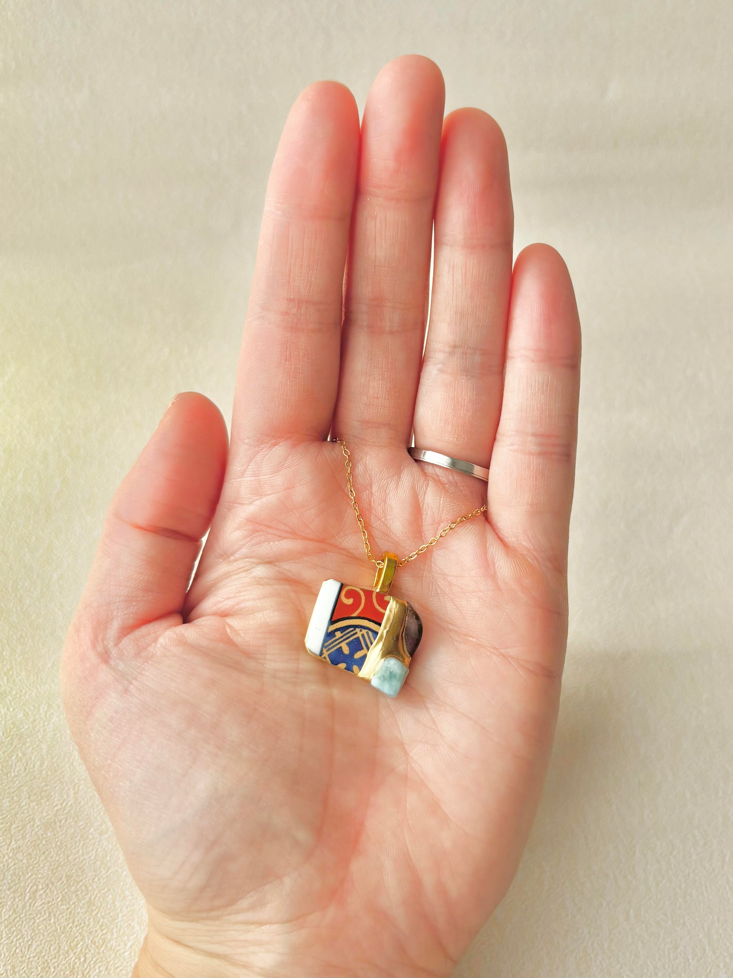 Sea Drifted Porcelain Kintsugi Ring one-size-fits-all 