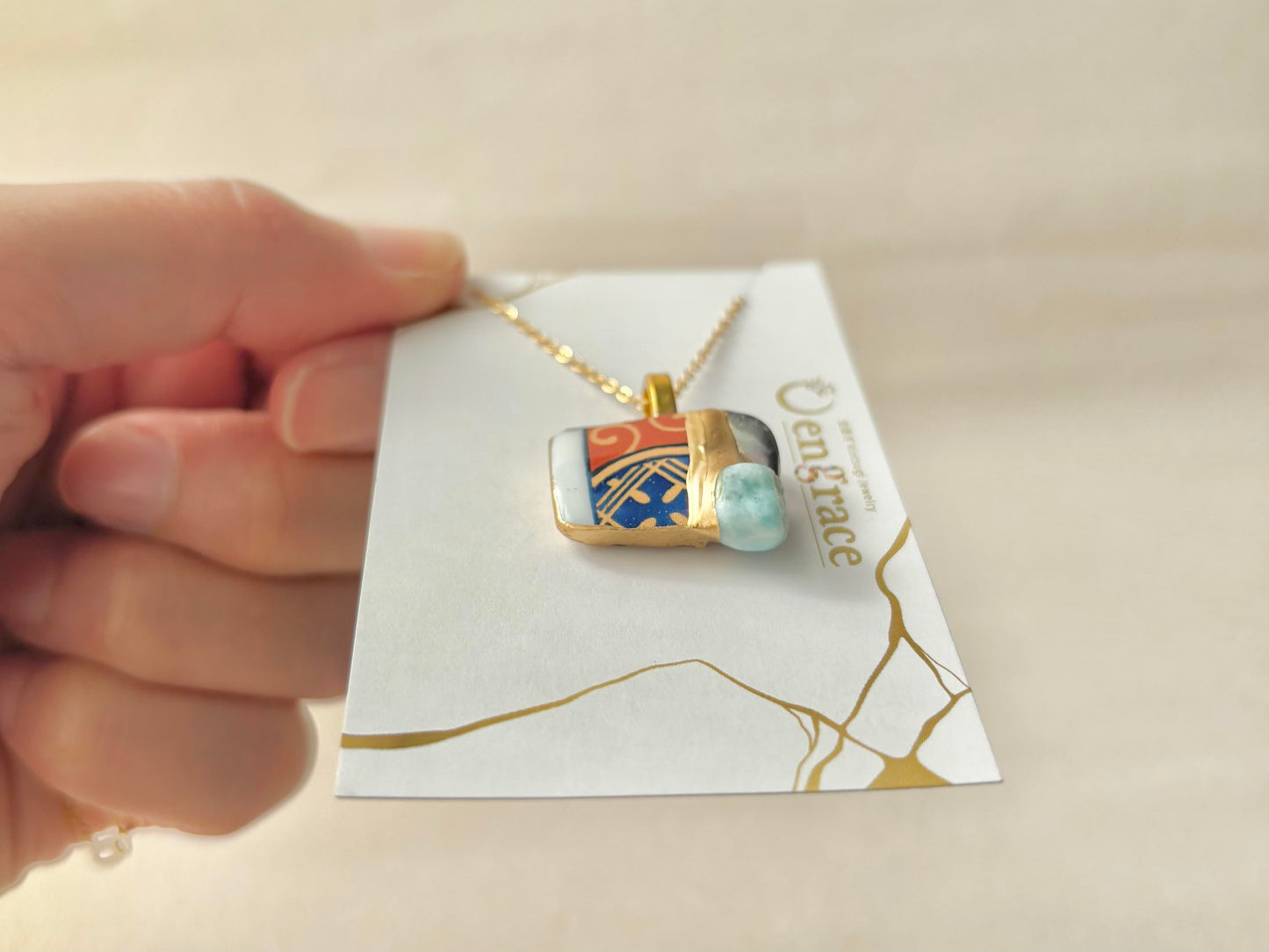 Sea Drifted Porcelain Kintsugi Ring one-size-fits-all 