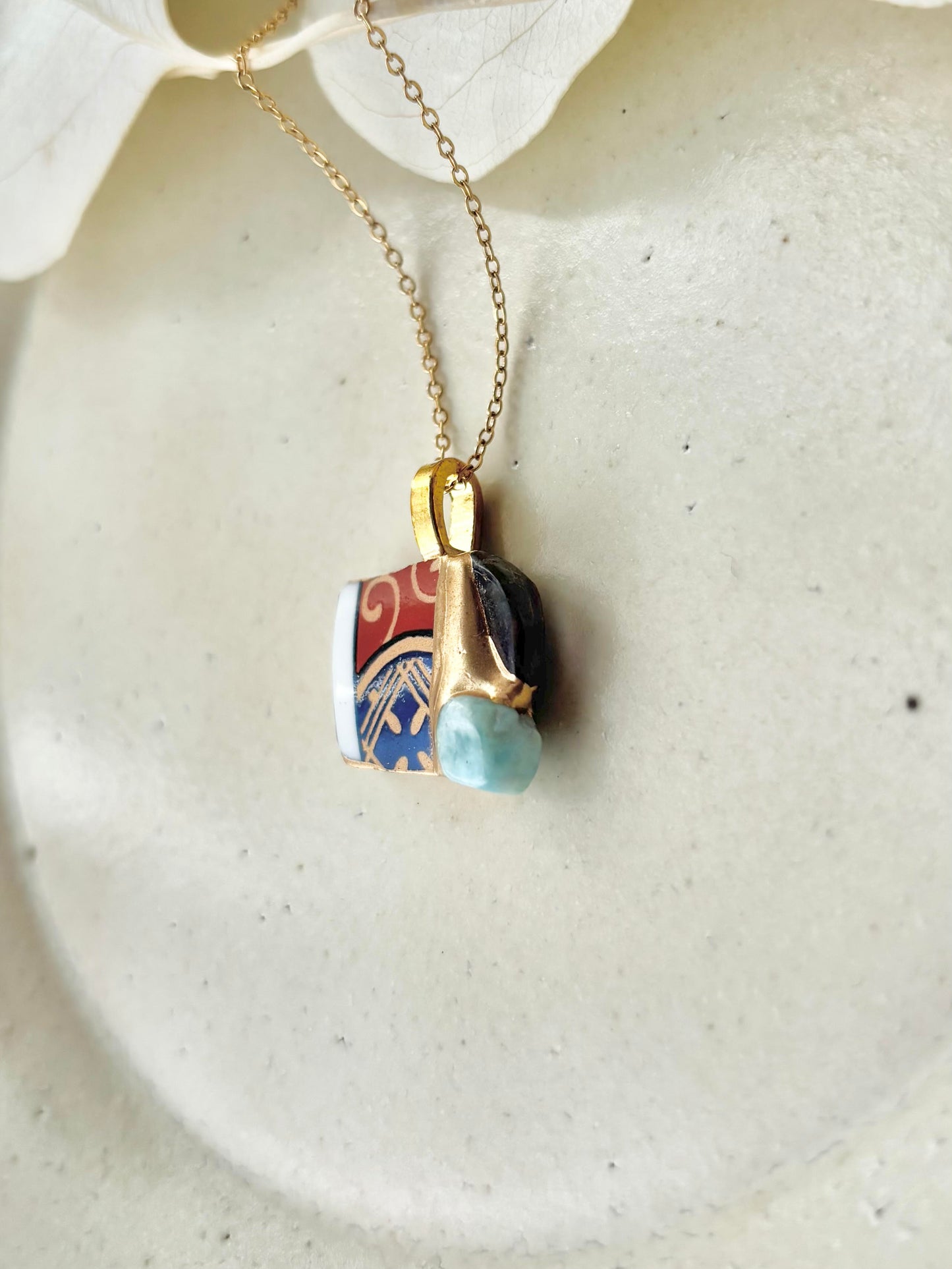 Sea Drifted Porcelain Kintsugi Ring one-size-fits-all 