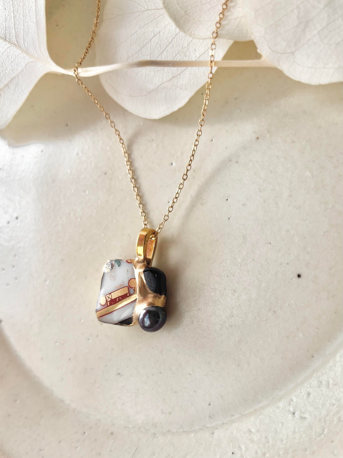 Sea Drifted Porcelain Kintsugi Ring one-size-fits-all 