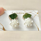 [Hardware Options] Oribe Ware Kintsugi Earrings (Pierced/Clip-on), Green, Dangle Flower Ball, Surgical Stainless Steel, Traditional Craft, #430