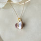 京焼　金継ぎ　ネックレス　サージカルステンレスチェーン　アレルギー対応　18K　紫　手書き　絵付け　カーネリアン　天然石　伝統工芸　＃443