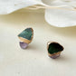 織部焼　金継ぎ　サージカルステンレスピアス　緑　フローライト　天然石　伝統工芸　＃505