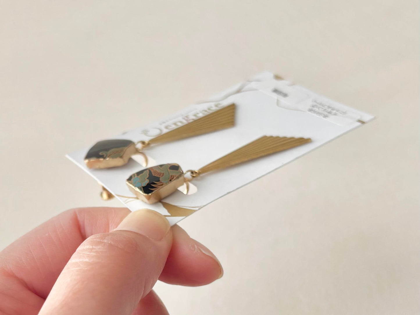 有田焼 　金継ぎ　ネジバネ式イヤリング　和柄　揺れる　伝統工芸　＃514