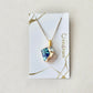Arita Ware Kintsugi Necklace, Surgical Stainless Steel Chain, Hypoallergenic, 18K, Blue, Leaf Pattern, Freshwater Pearl, Natural Stone, Traditional Craft, #481
