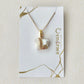 Arita Ware Kintsugi Necklace, Surgical Stainless Steel Chain, Hypoallergenic, 18K, Blue, Leaf Pattern, Freshwater Pearl, Natural Stone, Traditional Craft, #481