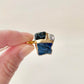 萩焼　金継ぎ　ネックレス　サージカルステンレスチェーン　アレルギー対応　18K　藍色　グリーンルチルクォーツ　アイオライトル　天然石　伝統工芸　＃524