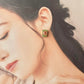 【Fittings Selection Available】Arita Ware Kintsugi Pierced Earrings / Clip-on Earrings, White, Flower Pattern, Leaf Pattern, Traditional Craft, #478