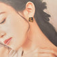 【Fittings Selection Available】Arita Ware Kintsugi Pierced Earrings / Clip-on Earrings, White, Flower Pattern, Leaf Pattern, Traditional Craft, #478