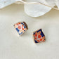 【Fittings Selection Available】Arita Ware Kintsugi Pierced Earrings / Clip-on Earrings, White, Flower Pattern, Leaf Pattern, Traditional Craft, #478