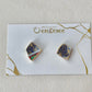 【Fittings Selection Available】Arita Ware Kintsugi Pierced Earrings / Clip-on Earrings, White, Flower Pattern, Leaf Pattern, Traditional Craft, #478