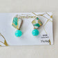 Arita Ware (Enzaemon Kiln) Kintsugi Surgical Stainless Steel Pierced Earrings, Hand-painted, Japanese Pattern, Dangling, Traditional Craft, #486