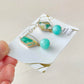 Arita Ware (Enzaemon Kiln) Kintsugi Surgical Stainless Steel Pierced Earrings, Hand-painted, Japanese Pattern, Dangling, Traditional Craft, #486