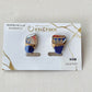 Hagi Ware Kintsugi Screw-Back Clip-On Earrings, Blue, Dangling, Traditional Craft, #489