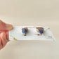 Hagi Ware Kintsugi Screw-Back Clip-On Earrings, Blue, Dangling, Traditional Craft, #489