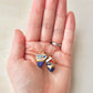 Hagi Ware Kintsugi Screw-Back Clip-On Earrings, Blue, Dangling, Traditional Craft, #489
