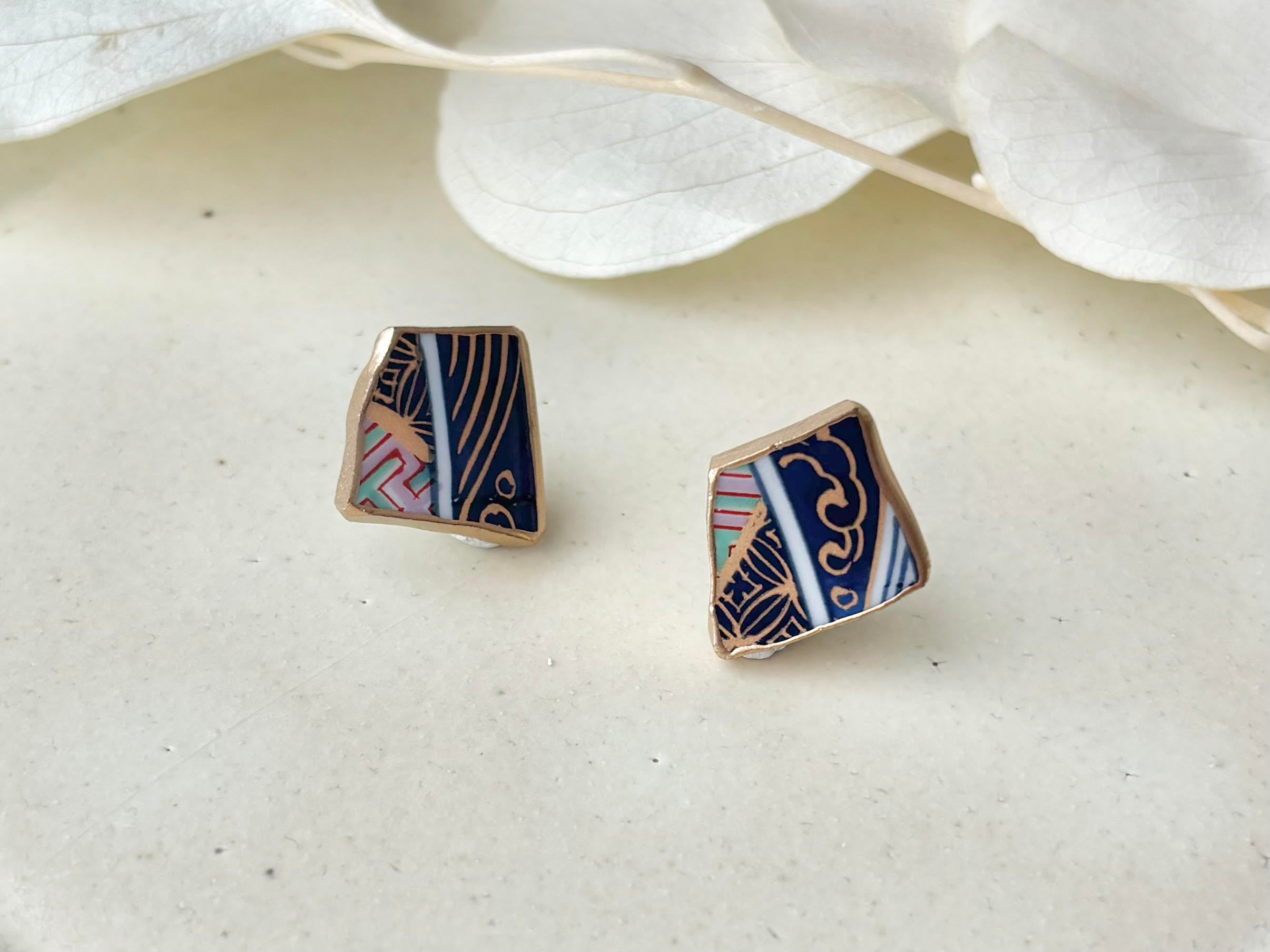 ハンドメイド金継ぎピアス⑦ engrace｜金継ぎジュエリー Kintsugi Jewelry