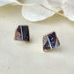 【Fittings Selection Available】Arita Ware Kintsugi Pierced Earrings / Clip-on Earrings, White, Flower Pattern, Leaf Pattern, Traditional Craft, #478