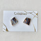 【Fittings Selection Available】Arita Ware Kintsugi Pierced Earrings / Clip-on Earrings, White, Flower Pattern, Leaf Pattern, Traditional Craft, #478