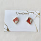 【Fittings Selection Available】Arita Ware Kintsugi Pierced Earrings / Clip-on Earrings, White, Flower Pattern, Leaf Pattern, Traditional Craft, #478