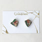 【Fittings Selection Available】Arita Ware Kintsugi Pierced Earrings / Clip-on Earrings, White, Flower Pattern, Leaf Pattern, Traditional Craft, #478