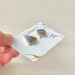 Hagi Ware Kintsugi Screw-Back Clip-On Earrings, Blue, Dangling, Traditional Craft, #489